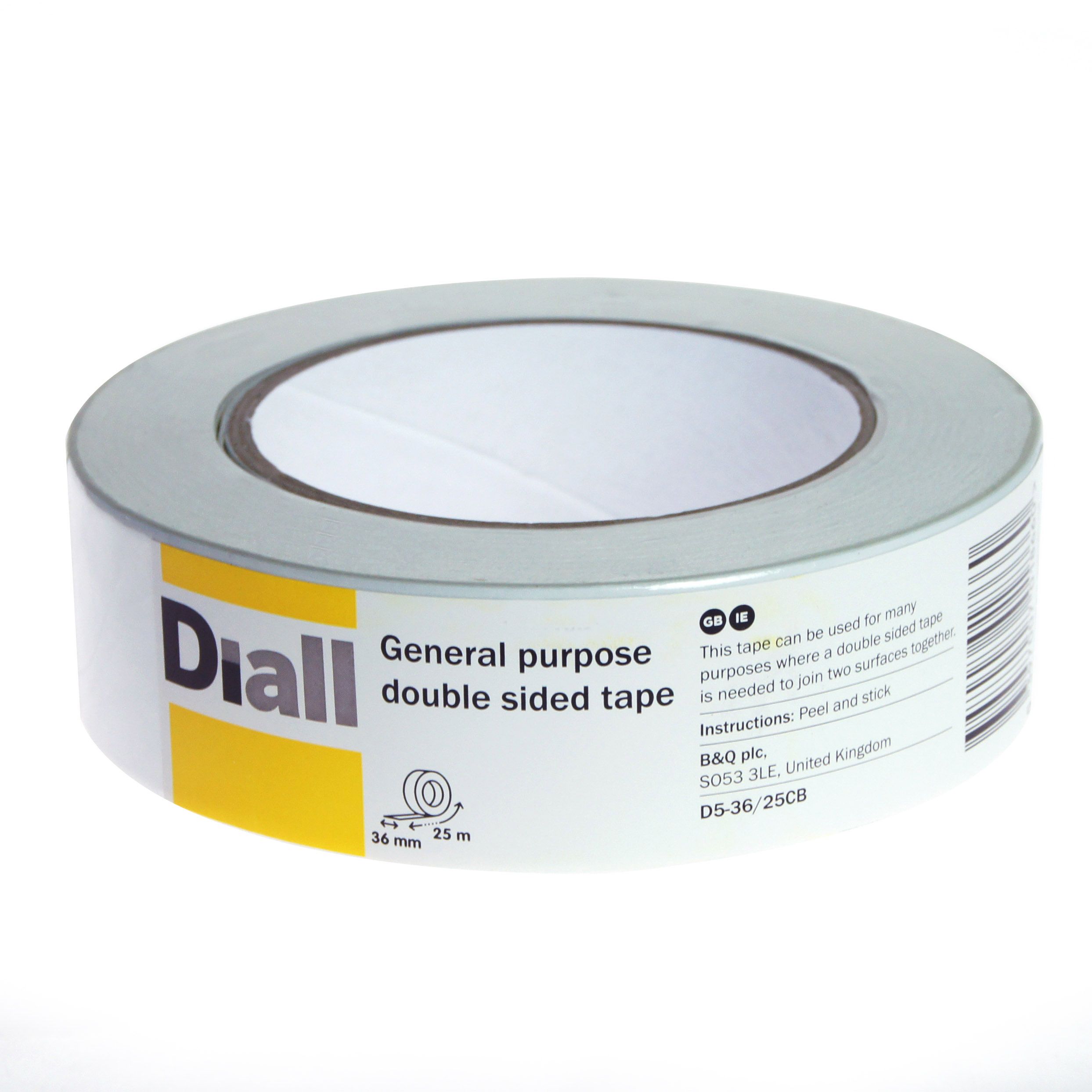 Diall White Double-sided Tape (W)36mm