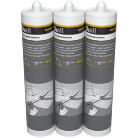 Diall White Multi-purpose Grab adhesive 280ml, Pack of 3