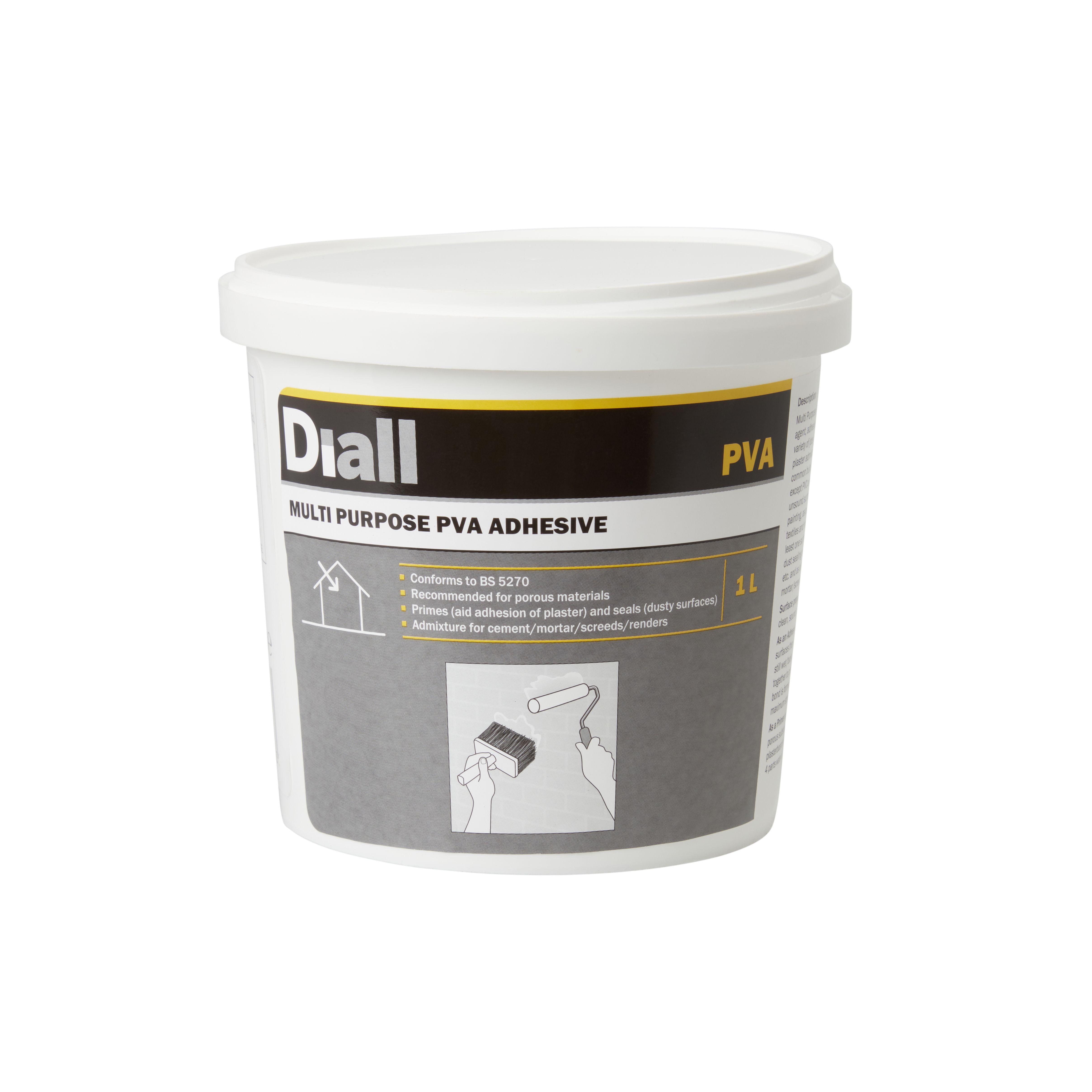 Diall White Multipurpose PVA adhesive 1L DIY at B&Q
