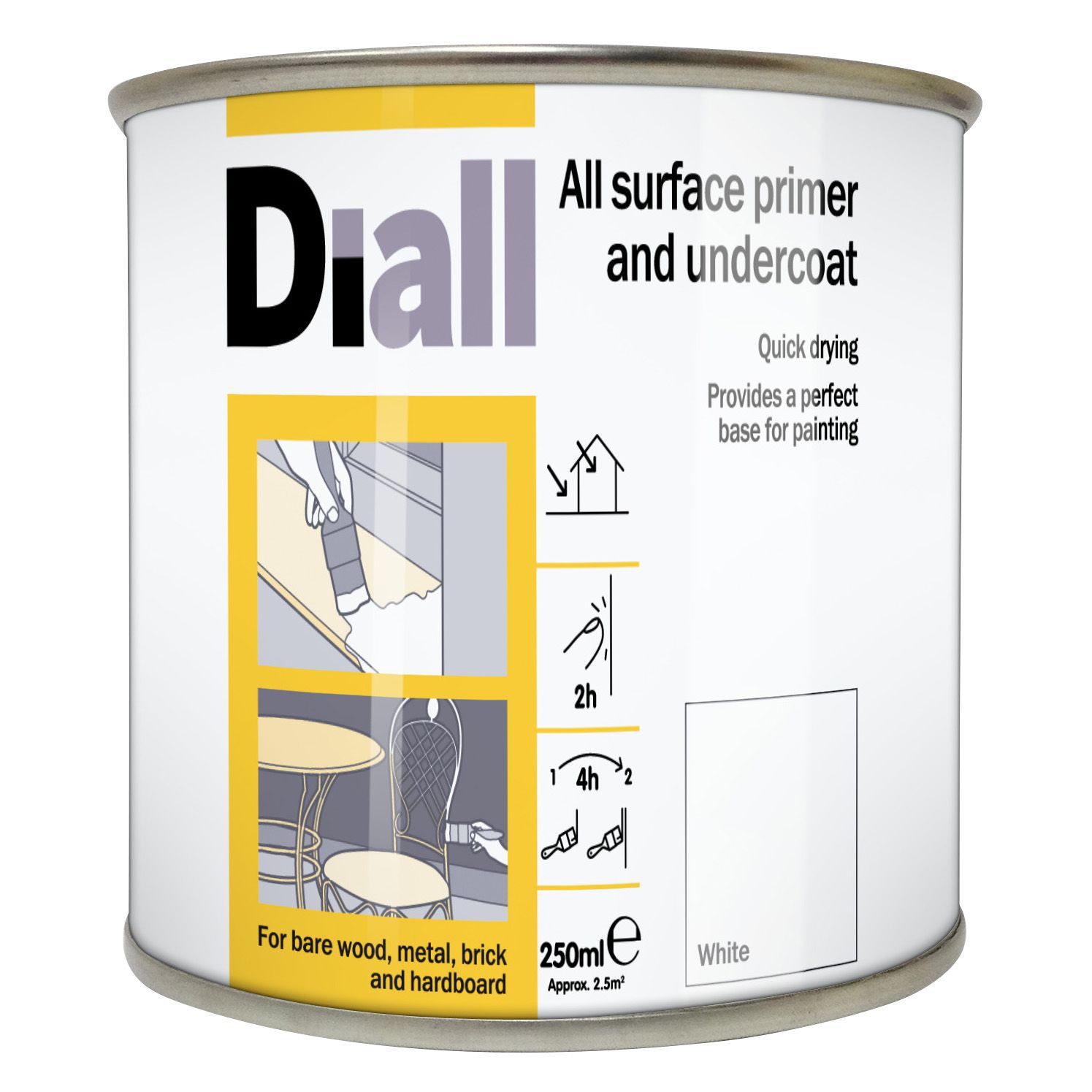 Diall White Multi surface Primer & undercoat 2.5L DIY at B&Q