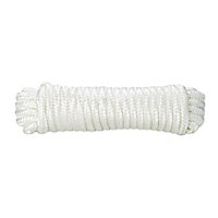 Diall White Nylon Braided rope, (L)10m (Dia)8mm