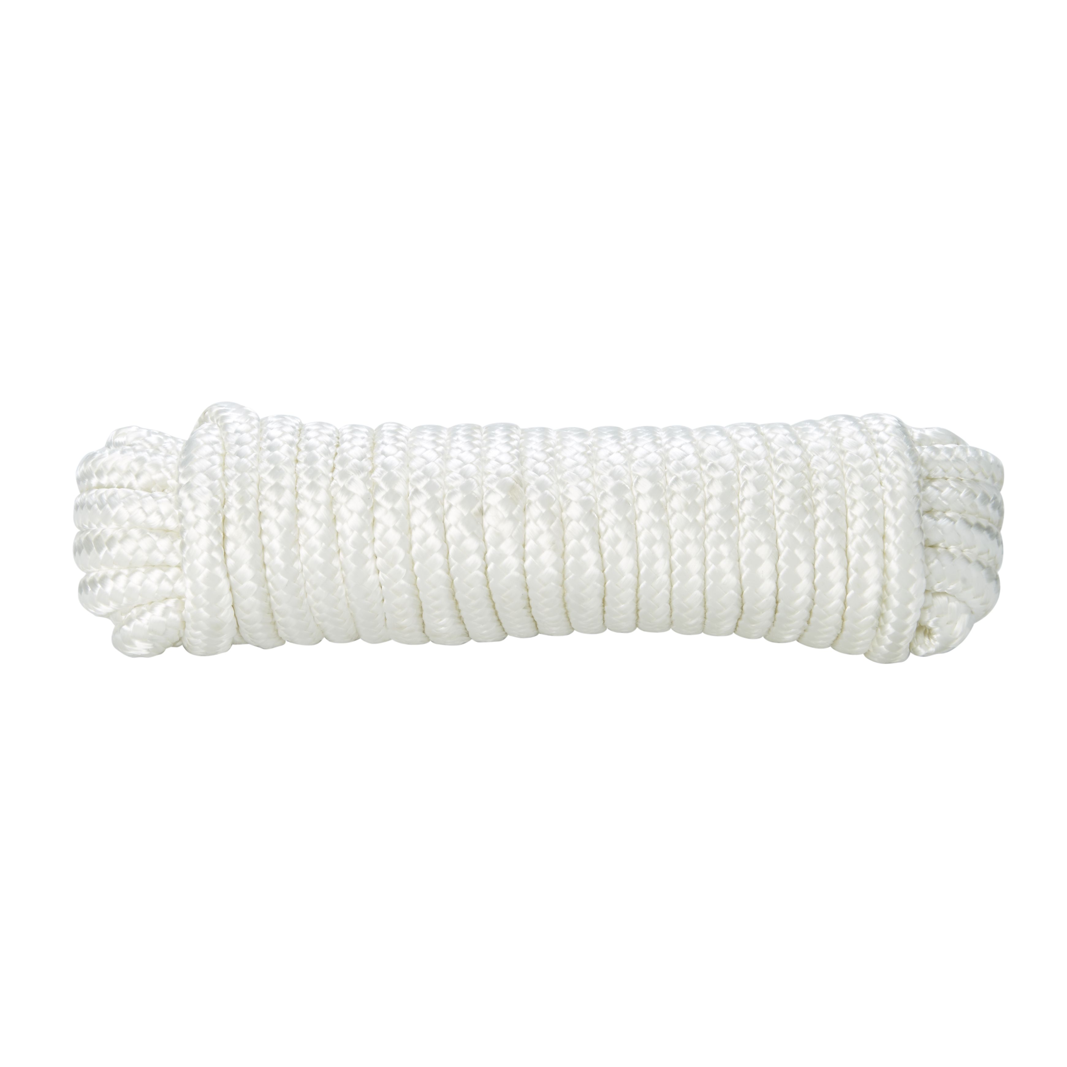 Diall White Nylon Braided rope, (L)10m (Dia)8mm | DIY at B&Q
