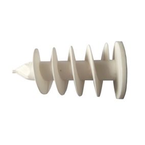 Diall White Plastic Styrofoam screw (L)82mm (Dia)25mm, Pack of 2