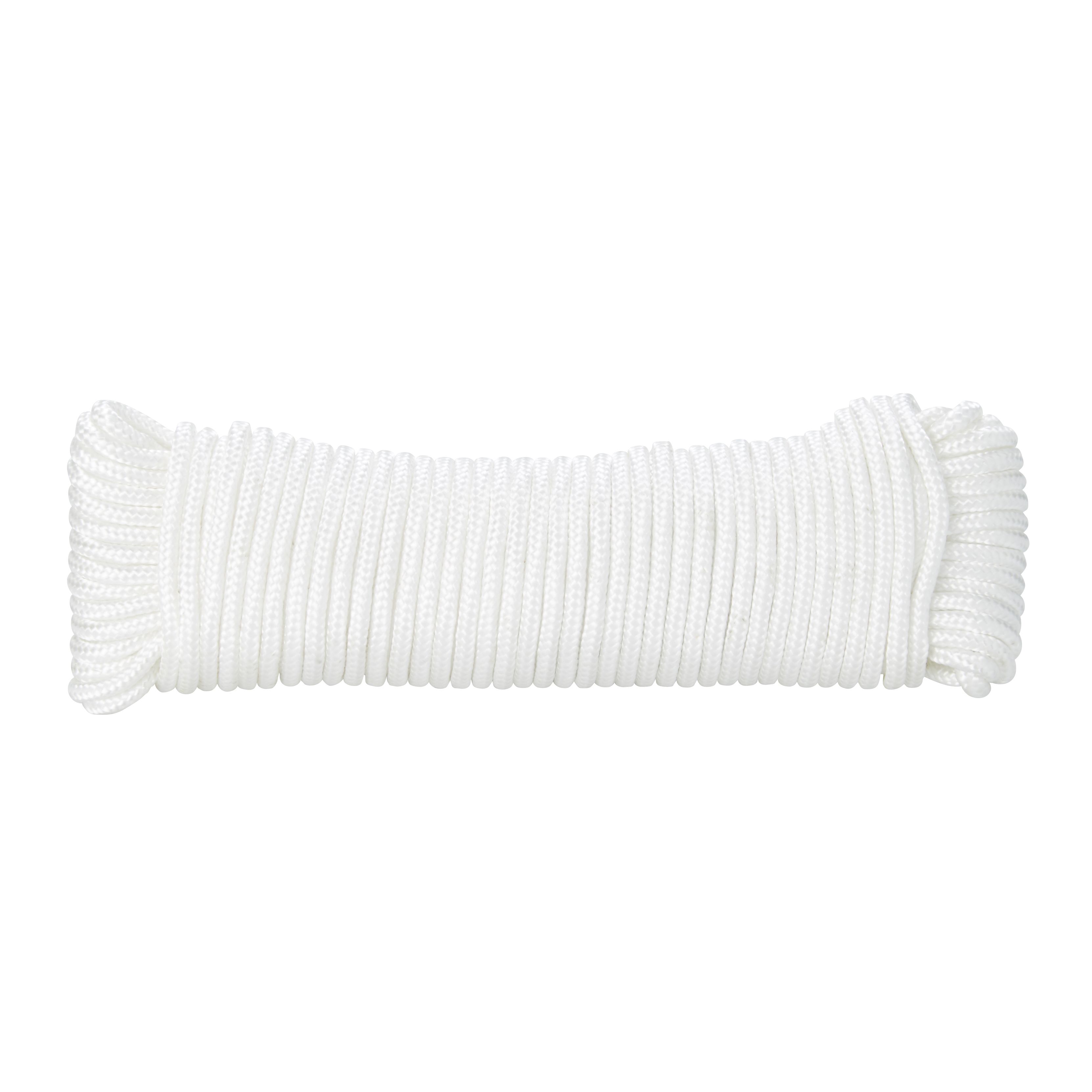 Diall White Polypropylene Braided rope, (L)10m (Dia)4mm at B&Q