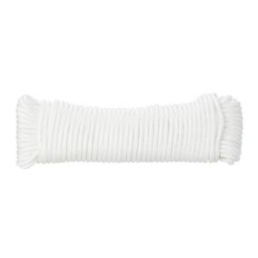 Diall White Polypropylene Braided rope, (L)10m (Dia)4mm