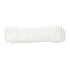 Diall White Polypropylene Braided rope, (L)10m (Dia)5mm