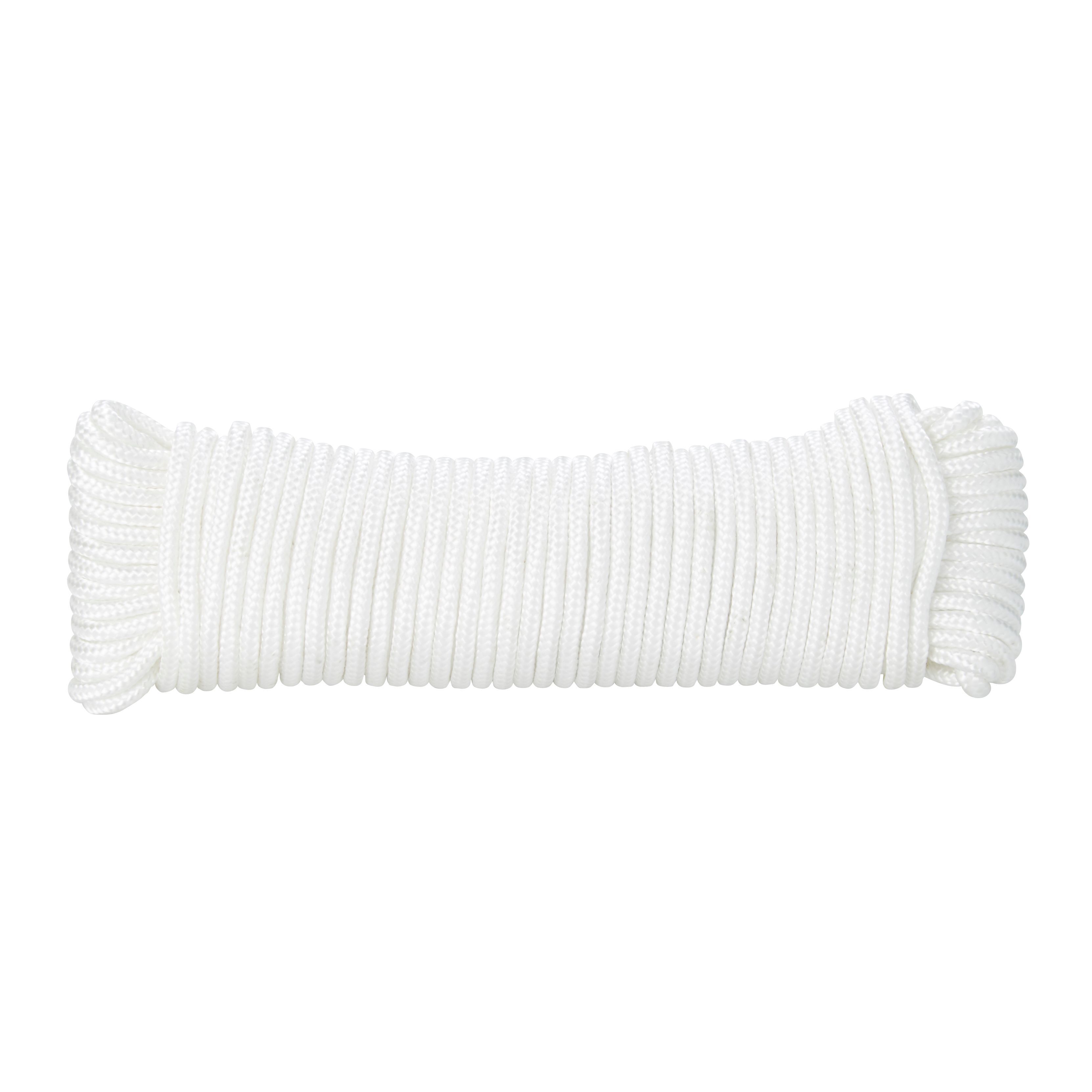 Diall White Polypropylene Braided rope, (L)20m (Dia)4mm