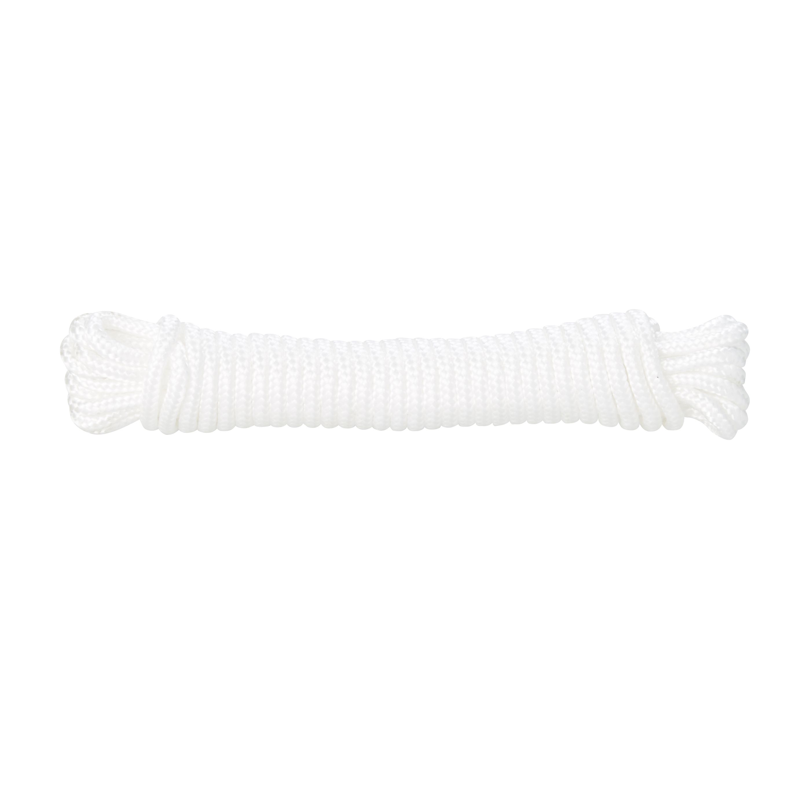 Diall White Polypropylene (PP) Braided rope, (L)5m (Dia)3.5mm DIY at B&Q