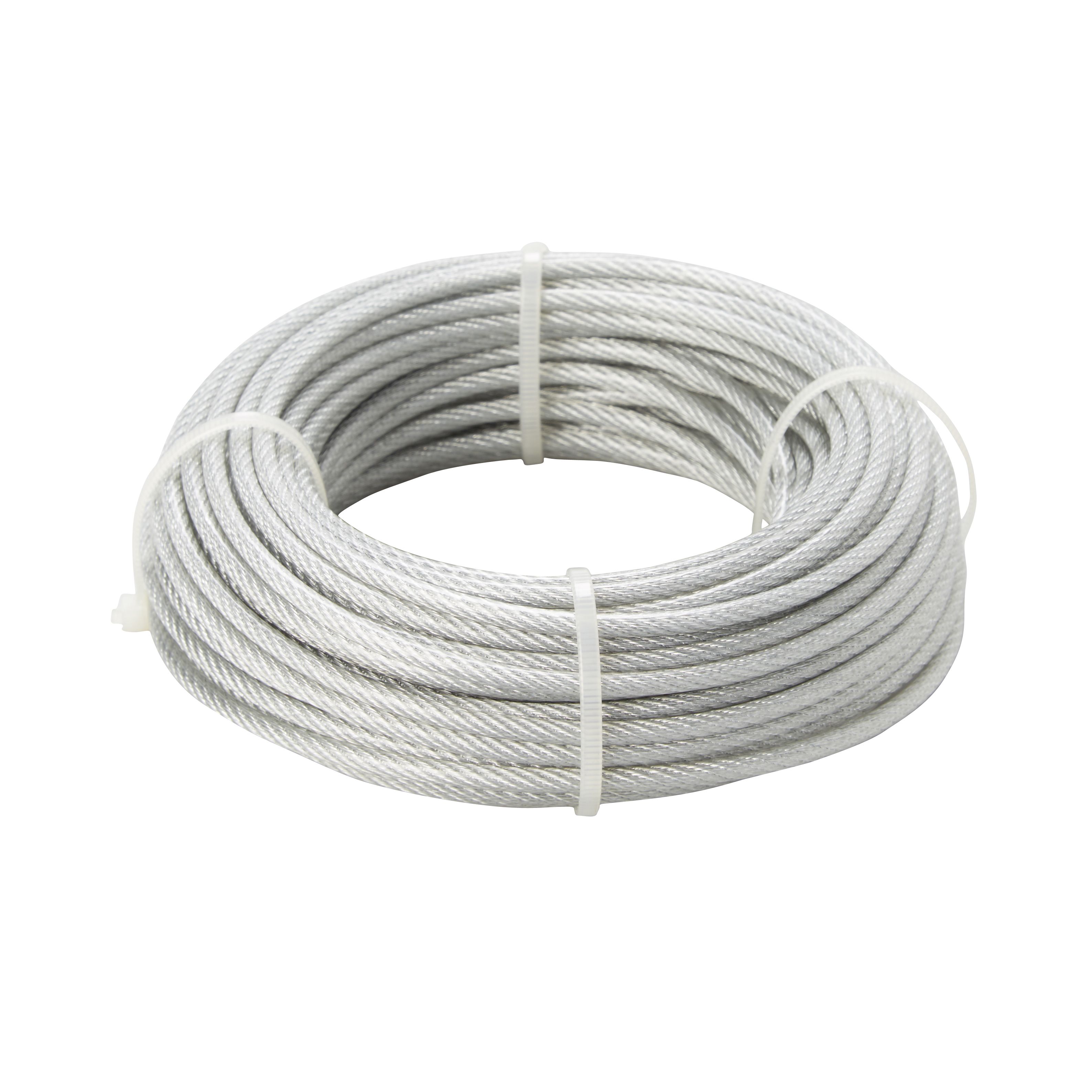 Diall White PVC & steel Cable, (L)20m (Dia)2.5mm, 640g