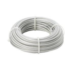 Diall White PVC & steel Cable, (L)20m (Dia)2.5mm, 640g