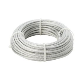 Diall White PVC & steel Cable, (L)20m (Dia)4mm, 900g
