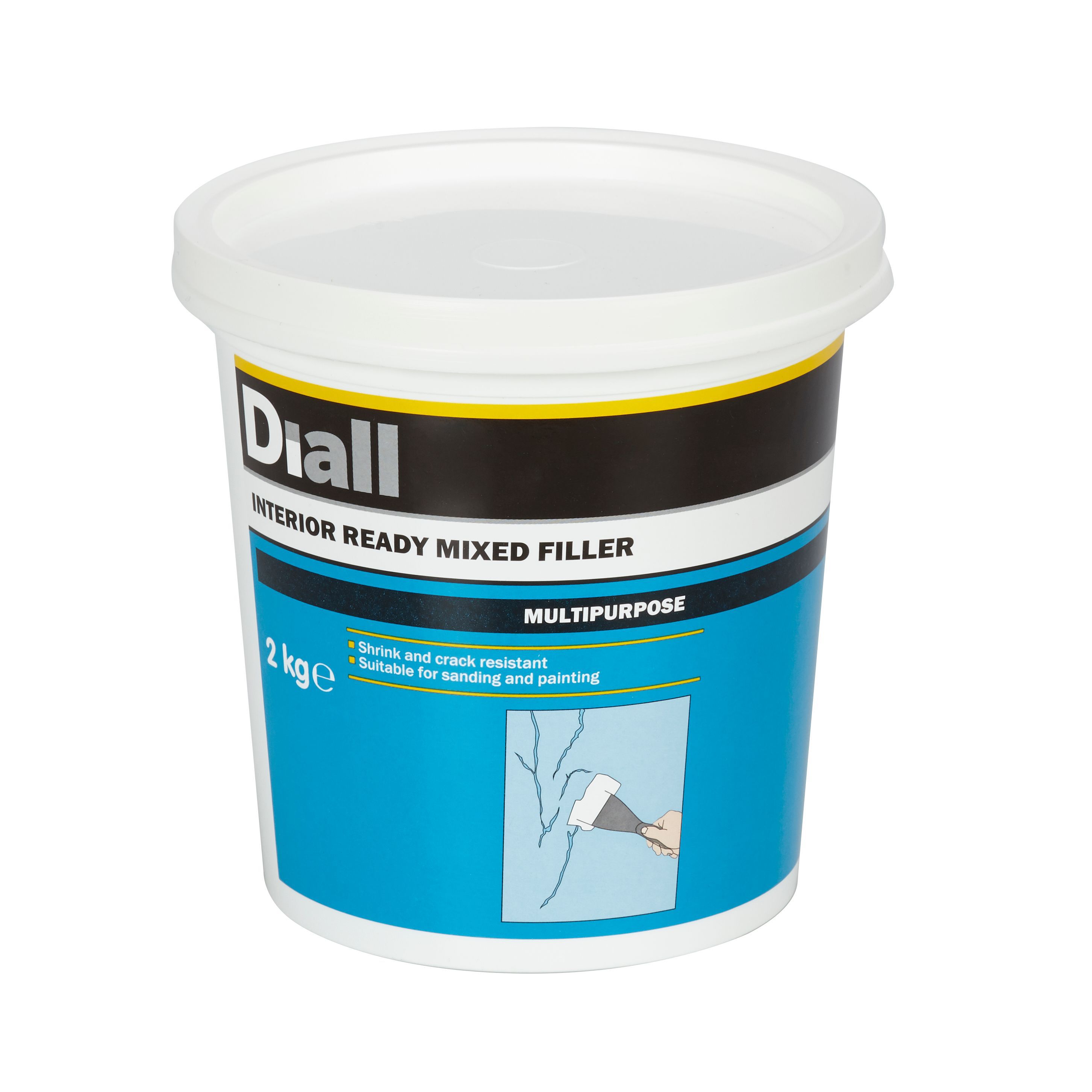 Diall White Ready mixed Filler, 2kg DIY at B&Q