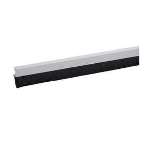 Diall White Silver effect Aluminium Self-adhesive Door draft seal, (L)1m