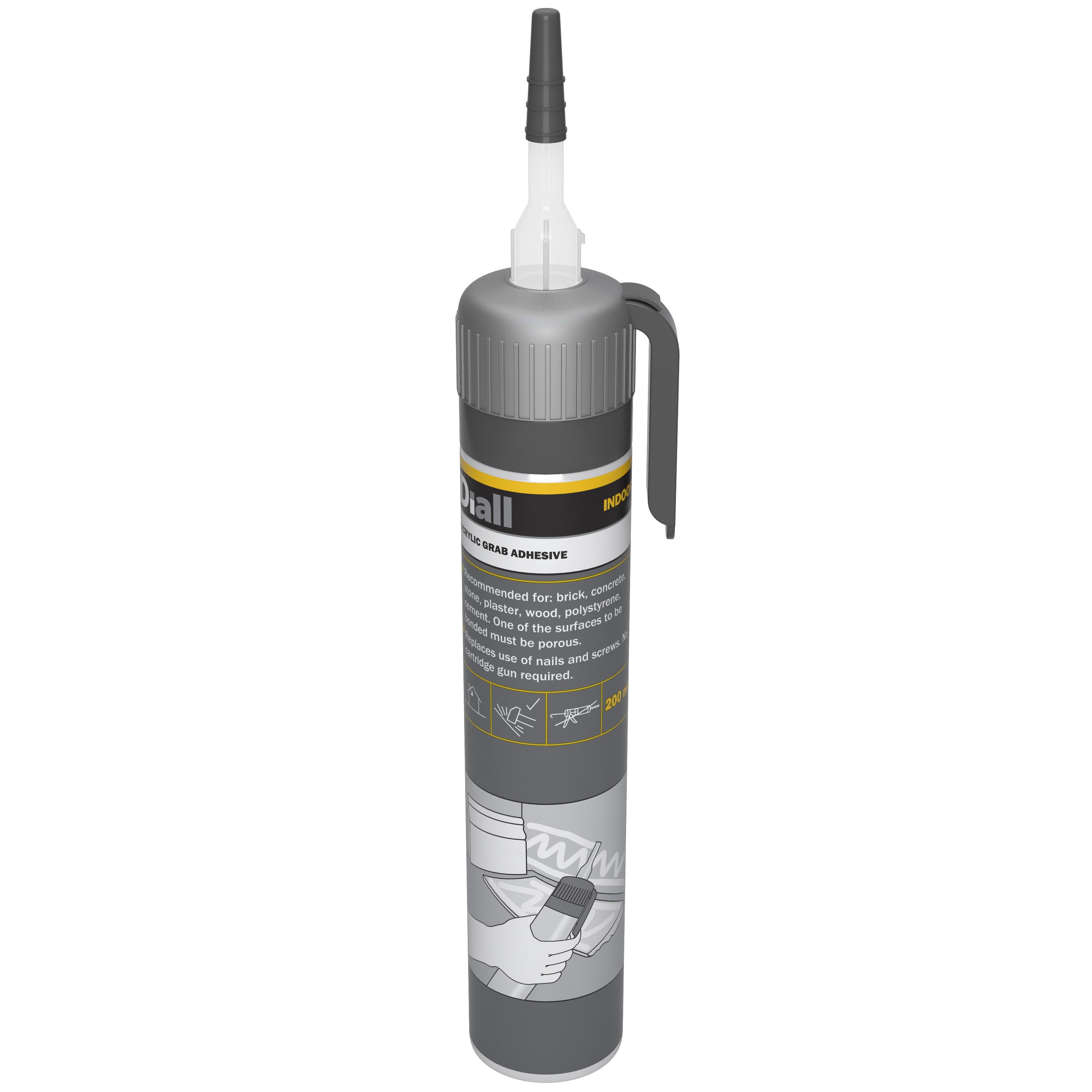 Diall White Weatherproof Multi-purpose Grab adhesive 306g, Volume 200ml