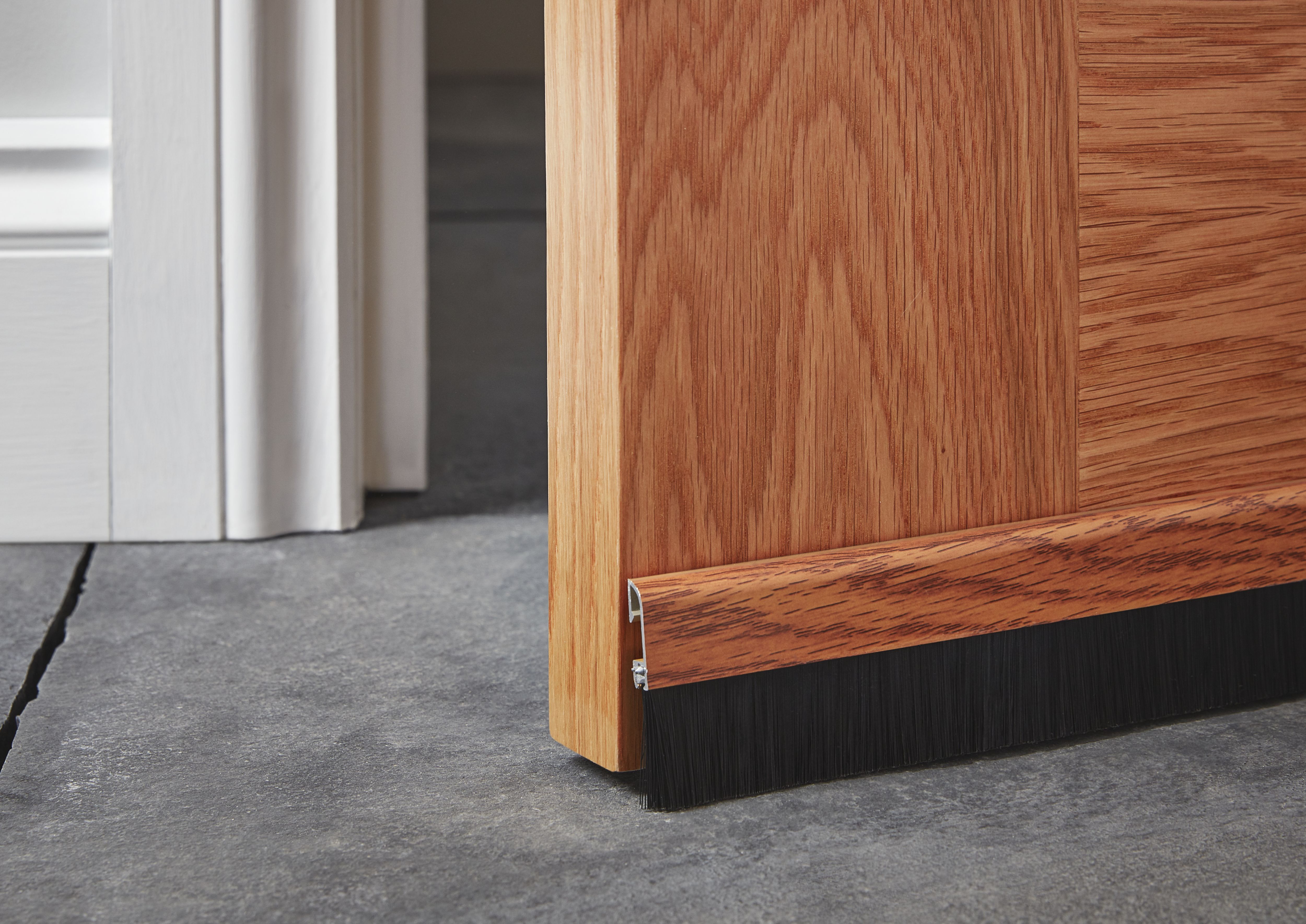 Diall Wood Effect Aluminium Self Adhesive Draught Excluder L 1m Diy At B Q