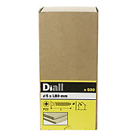 Diall Yellow-passivated Carbon steel Decking Screw (Dia)5mm (L)80mm, Pack of 500