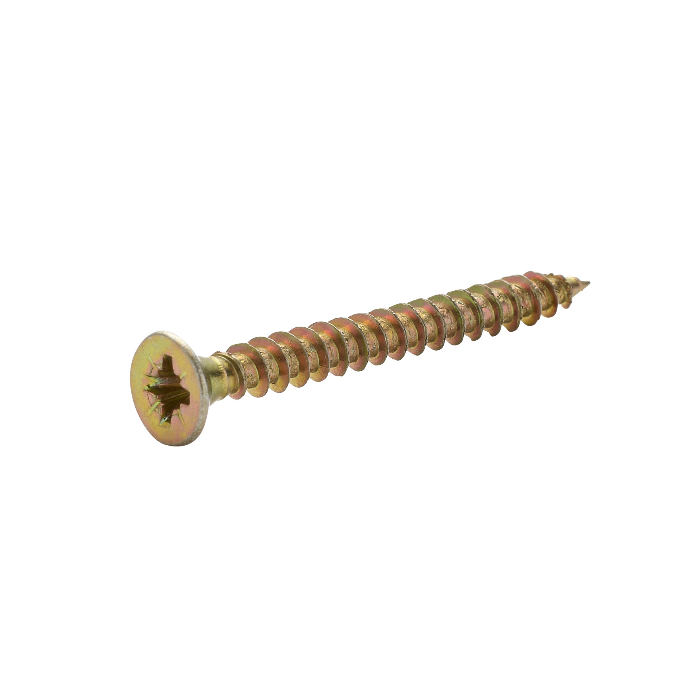 Diall Yellow-passivated Carbon steel Screw (Dia)3mm (L)30mm, Pack of 100