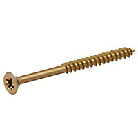 Diall Yellow-passivated Carbon steel Screw (Dia)5mm (L)70mm, Pack of 100