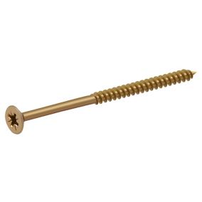Diall Yellow-passivated Carbon steel Screw (Dia)6mm (L)90mm, Pack of 100