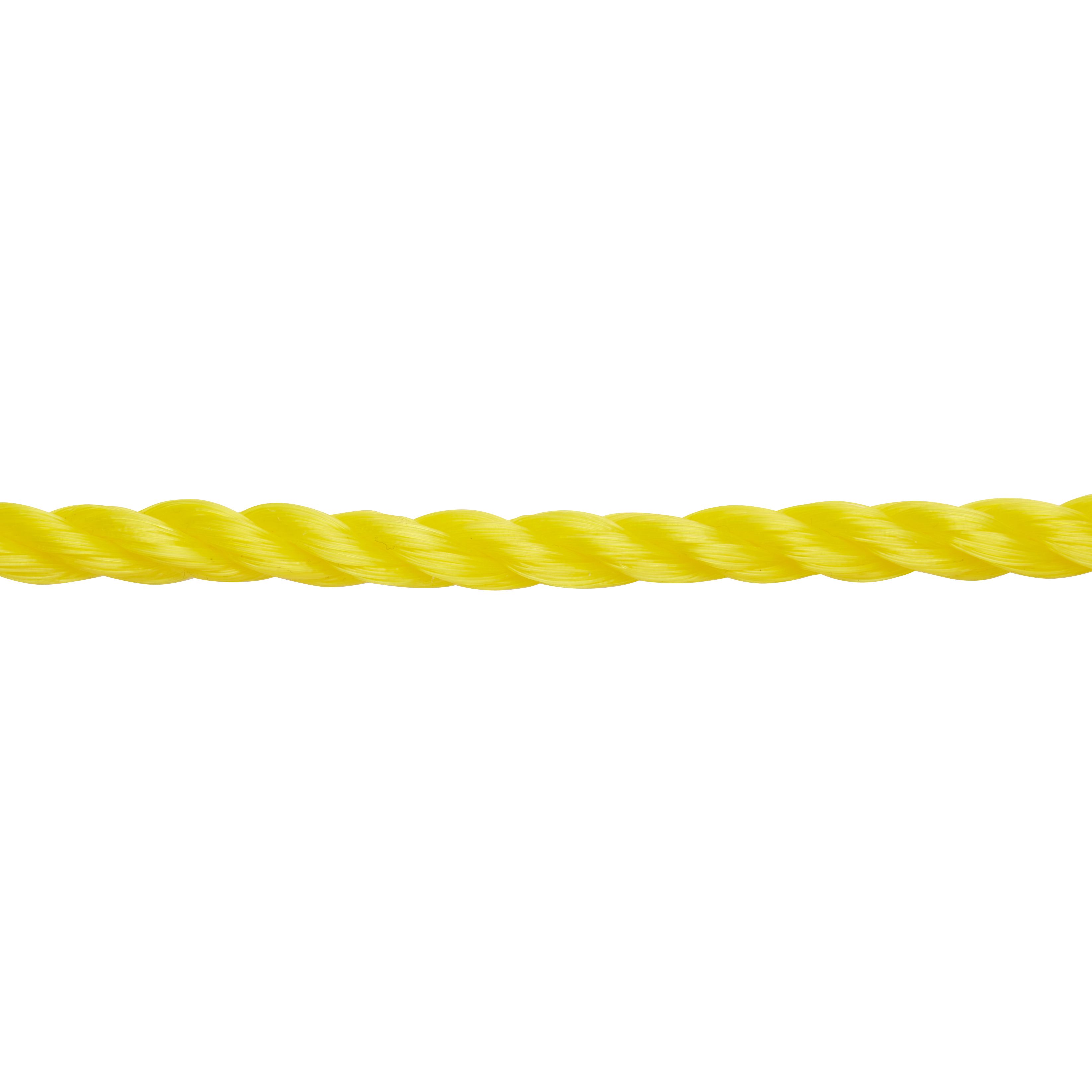 Diall Yellow Polypropylene (PP) Twisted rope, (L)7.5m (Dia)8mm