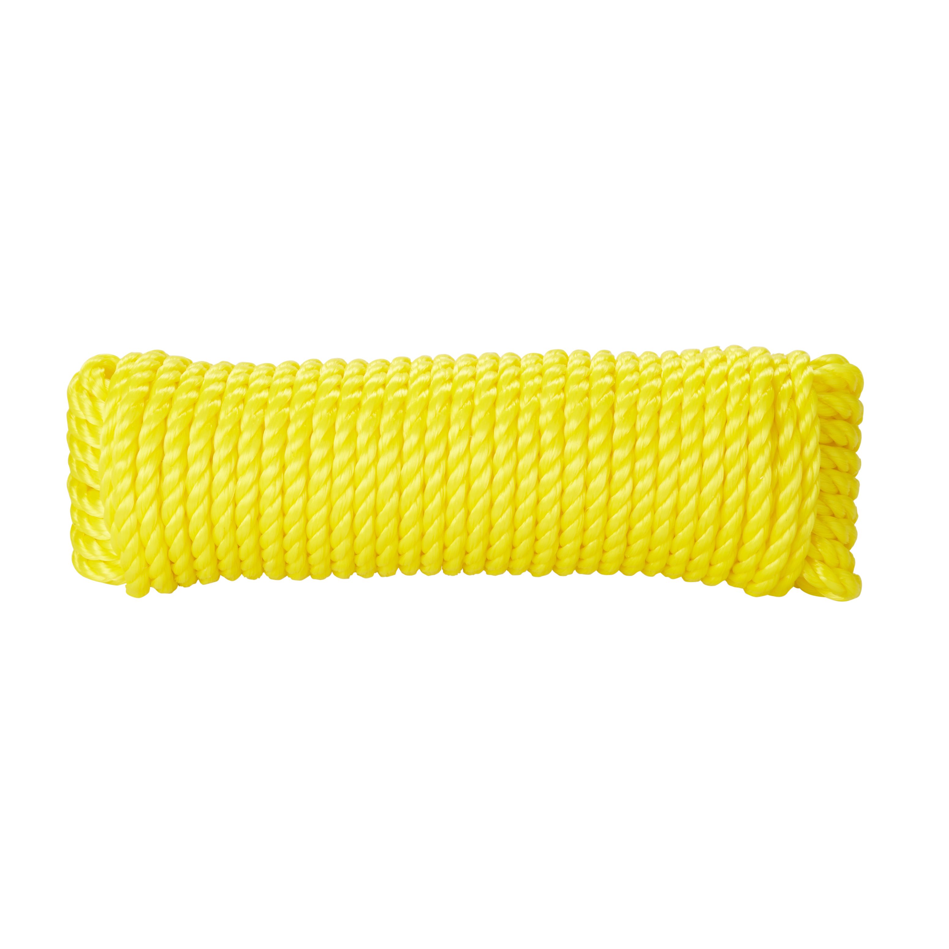 Diall Yellow Polypropylene Twisted rope, (L)7.5m (Dia)8mm