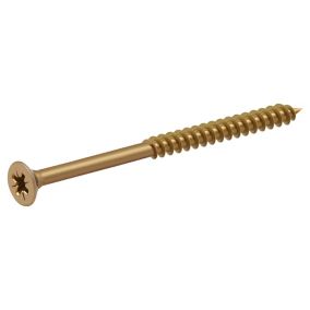 Diall Yellow zinc-plated Carbon steel Wood Screw (Dia)6mm (L)80mm, Pack of 100