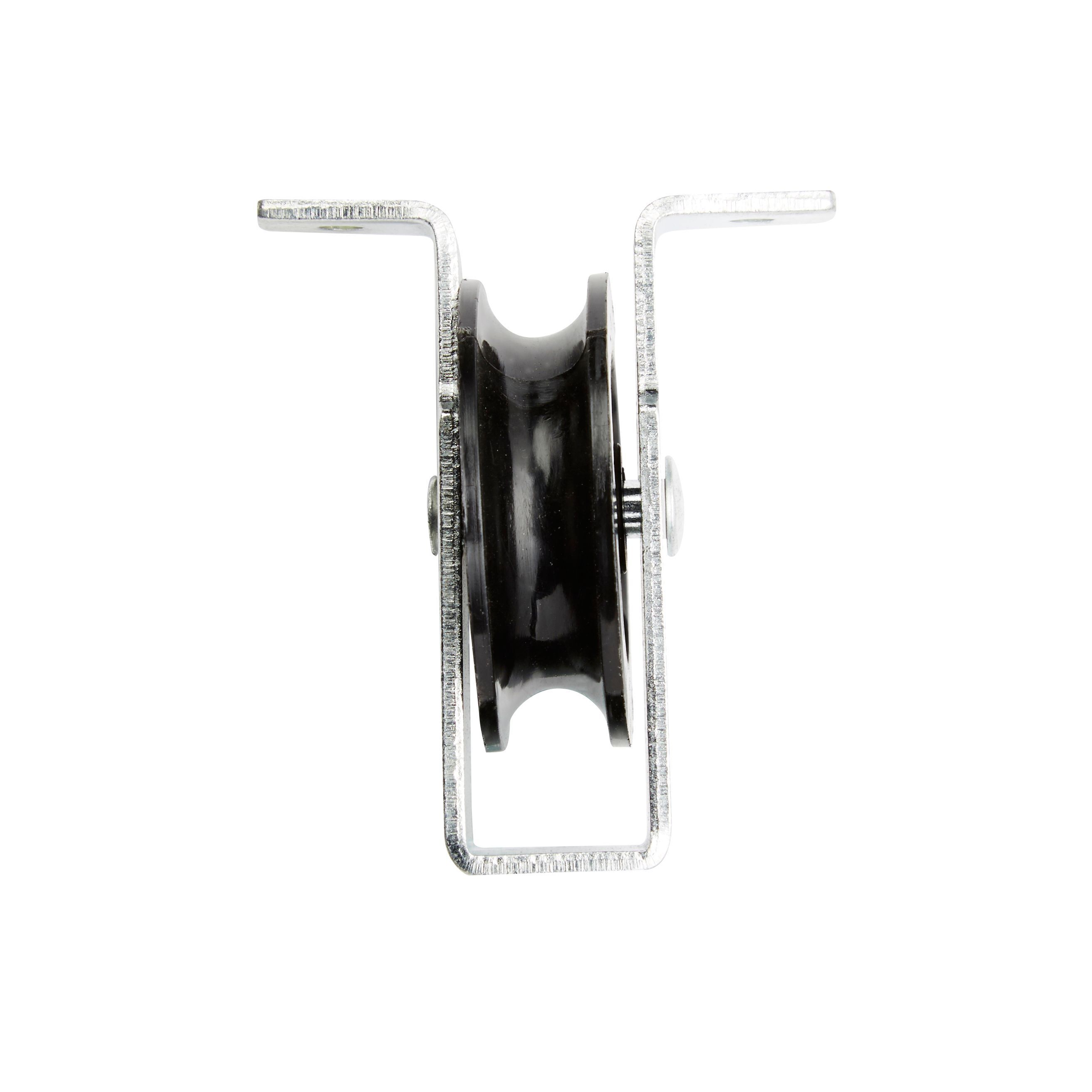 Diall Zinc-plated Black 1 wheel Pulley, (Dia)40mm (Max)35kg