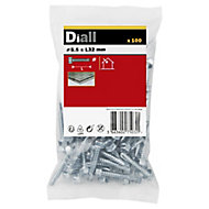 Diall Zinc-plated Carbon steel Metal Screw (Dia)5.5mm (L)32mm, Pack of 100