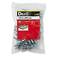 Diall Zinc-plated Carbon steel Roofing screw (L)80mm, Pack of 50