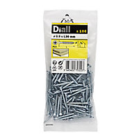 Diall Zinc-plated Carbon steel Screw (Dia)3.5mm (L)30mm, Pack of 100