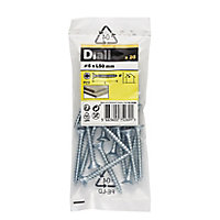 Diall Zinc-plated Carbon steel Screw (Dia)6mm (L)50mm, Pack of 20