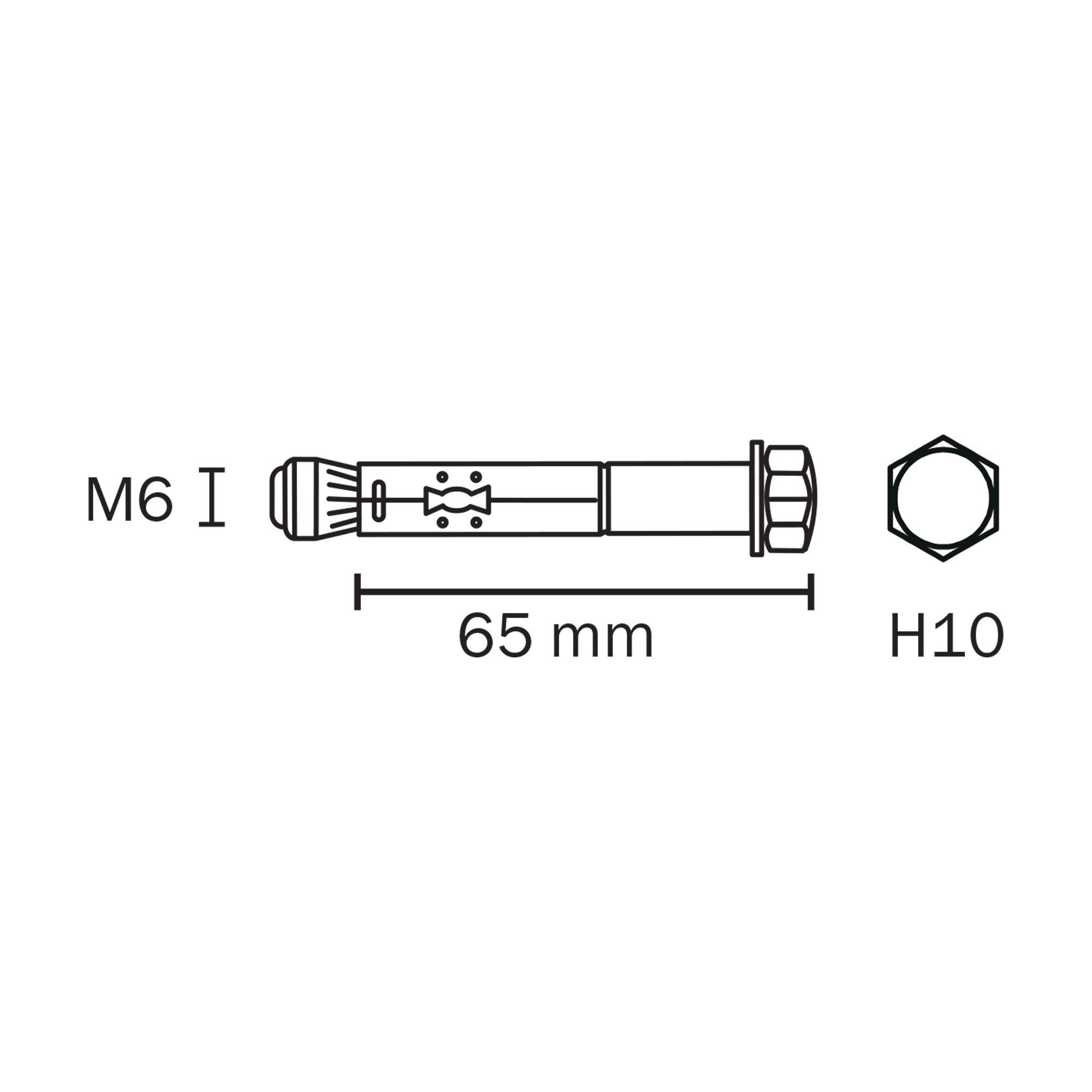 Diall Zinc-plated Carbon steel Sleeve anchor M6 (L)65mm, Pack of 4