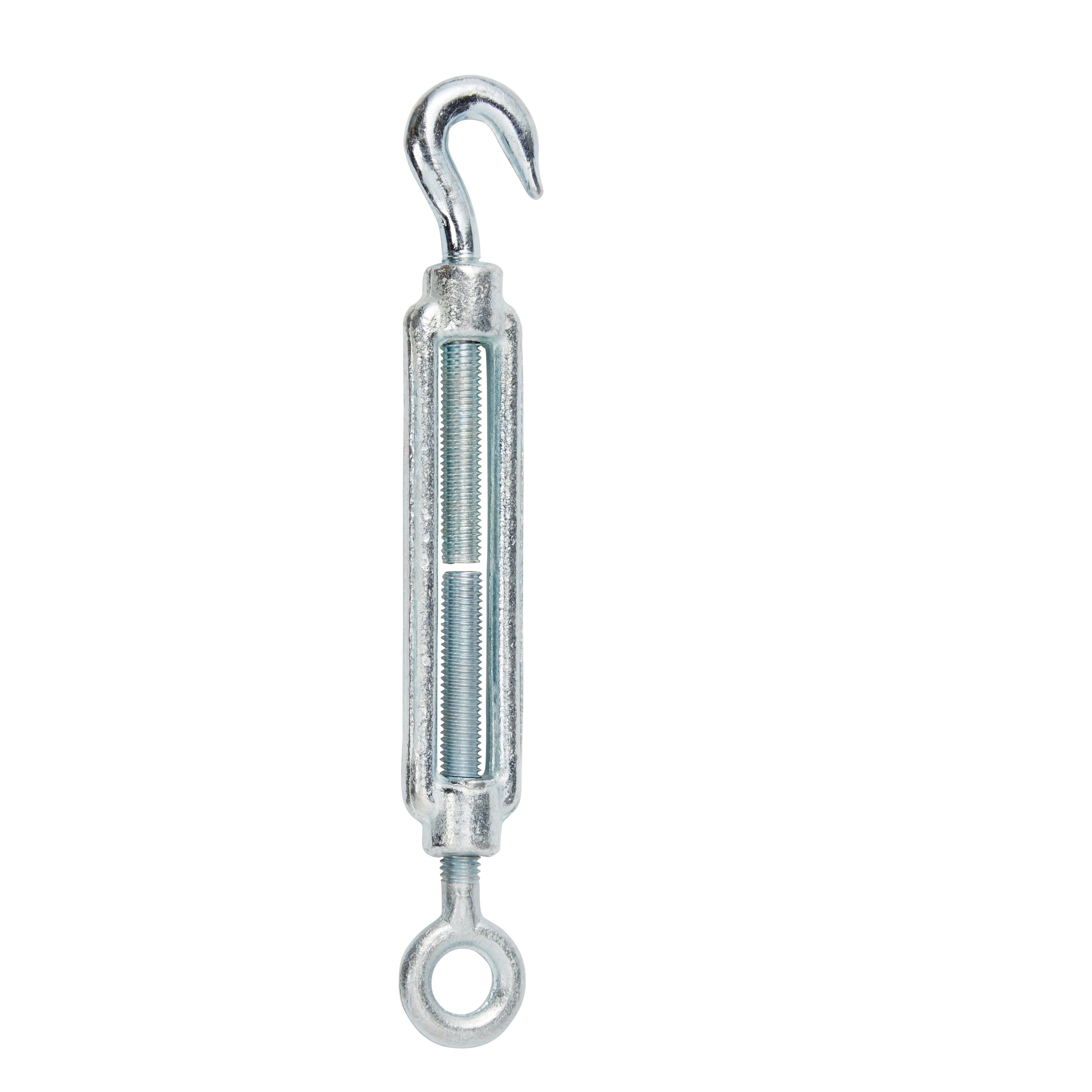 Diall Zinc-plated Stainless steel Hook & eye Turnbuckle, (Dia)6mm (Max)75kg