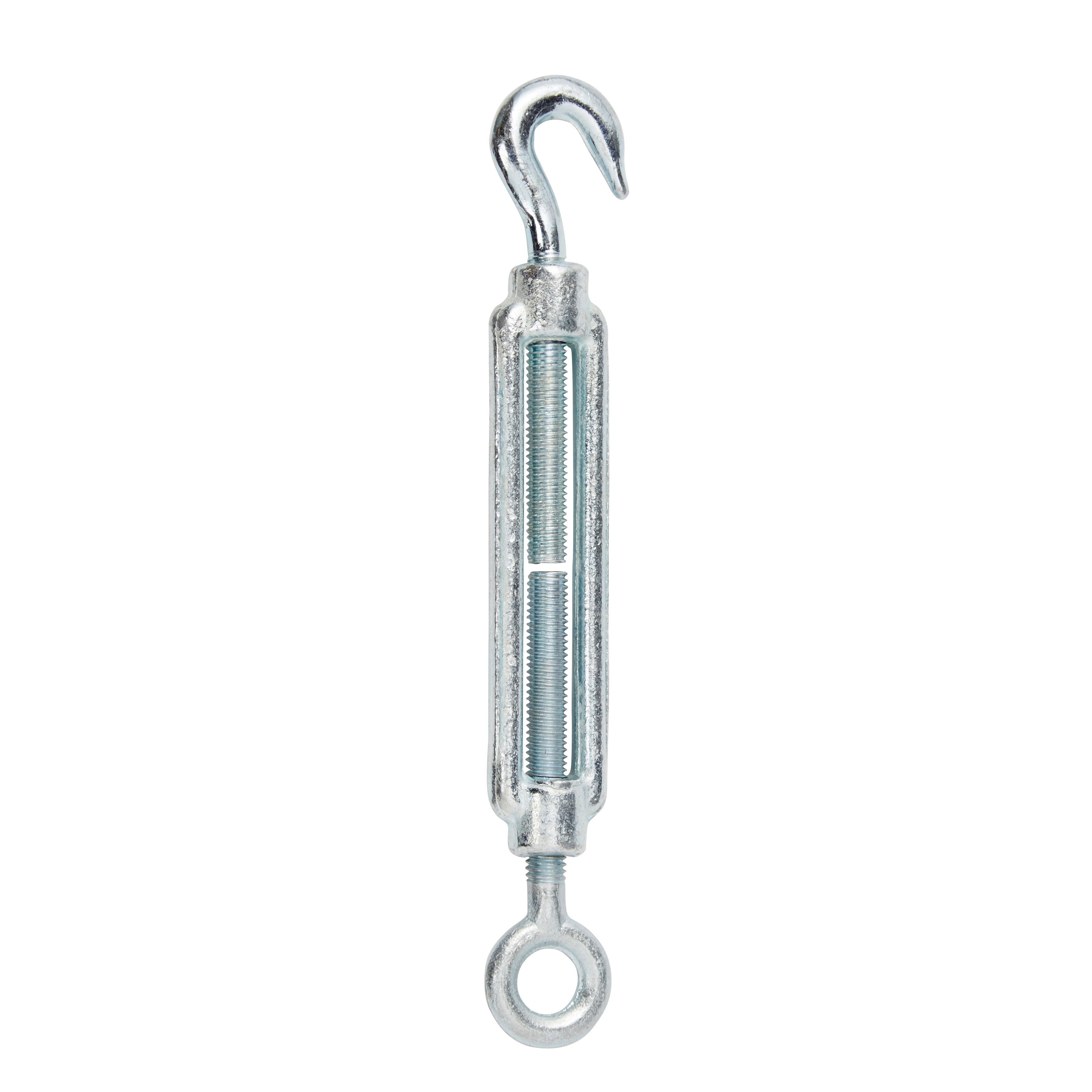 Diall Zinc-plated Stainless steel Hook & eye Turnbuckle, (Dia)8mm (Max)125kg