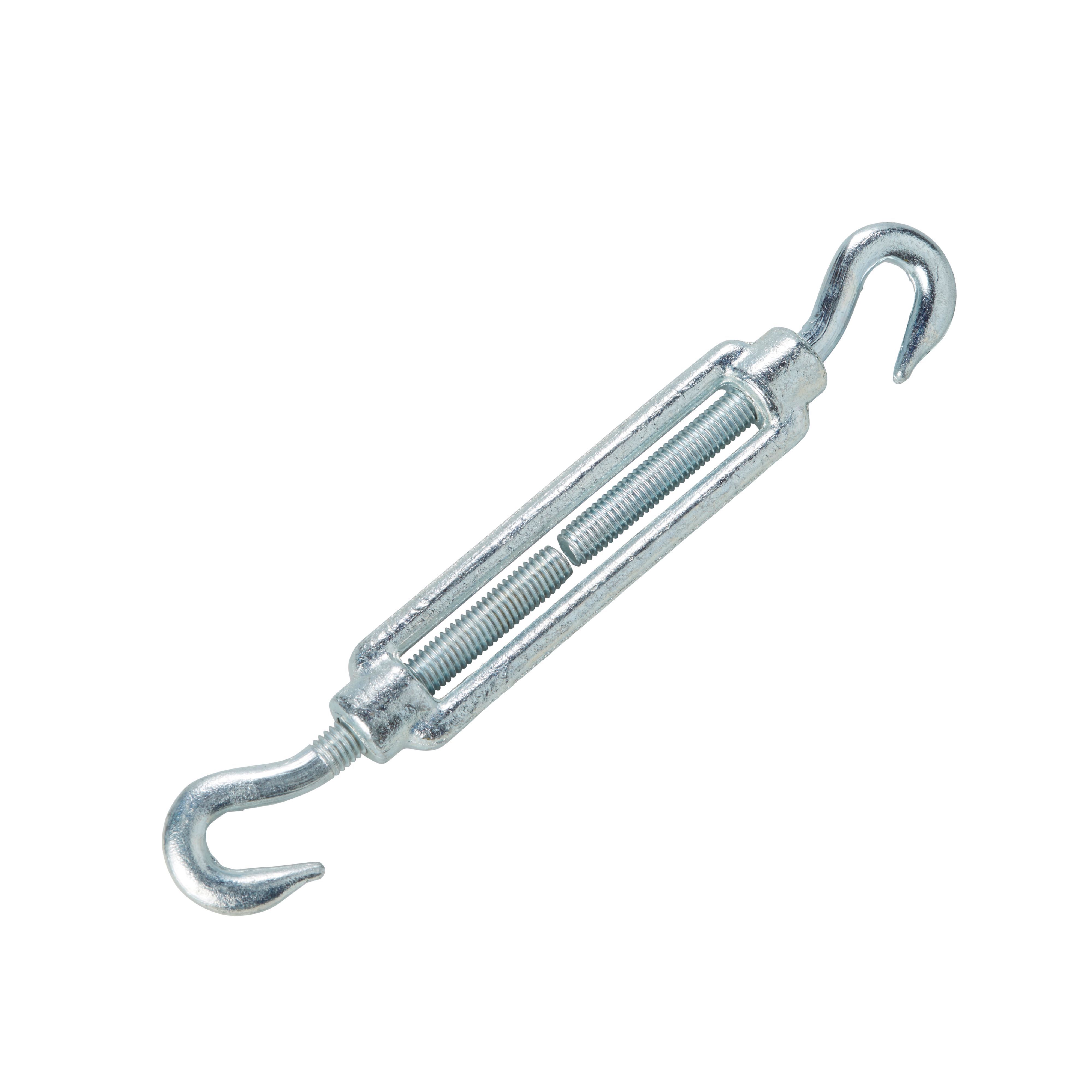 Diall Zinc-plated Stainless steel Hook & hook Turnbuckle, (Dia)12mm (Max)100kg