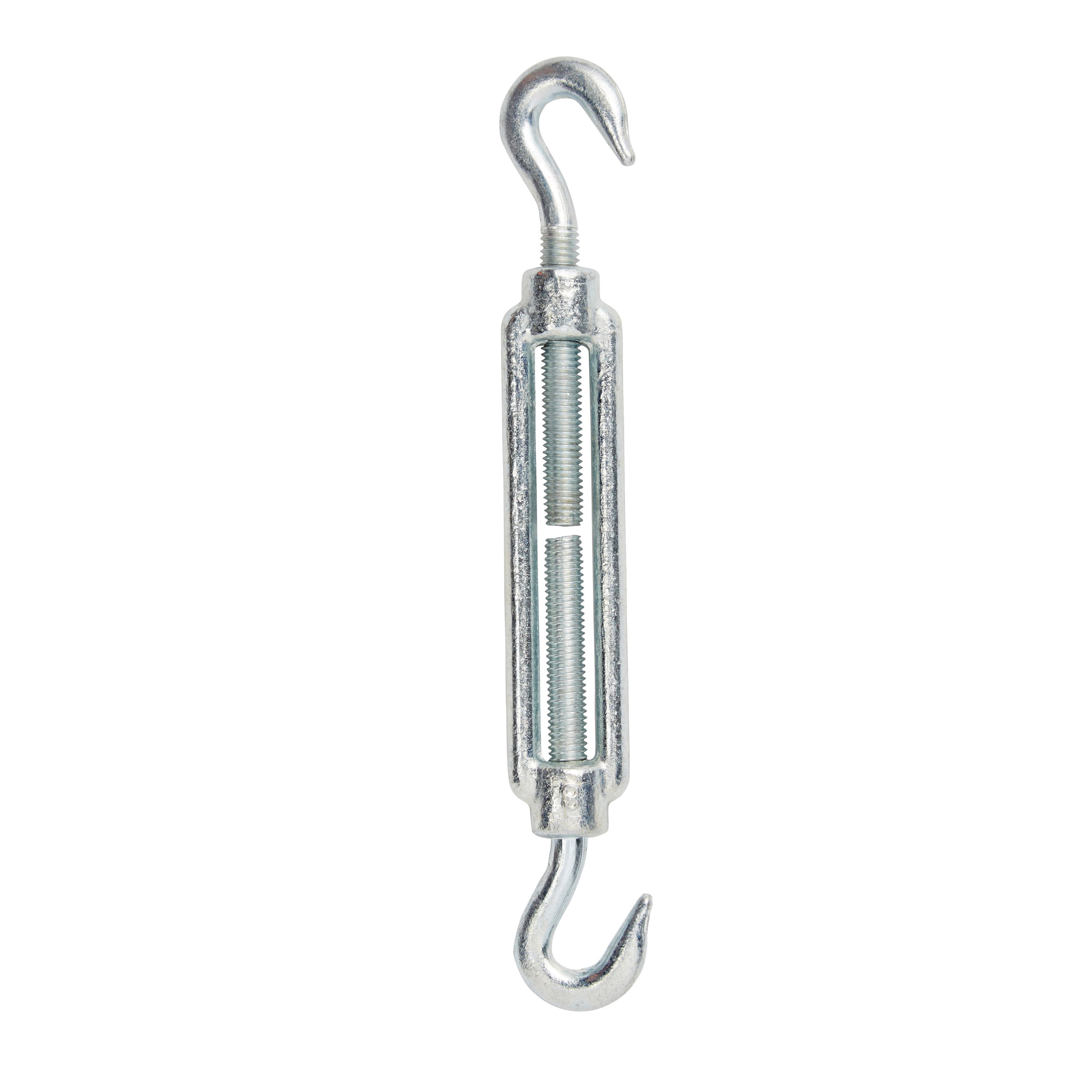 Diall Zinc-plated Stainless steel Hook & hook Turnbuckle, (Dia)12mm (Max)100kg