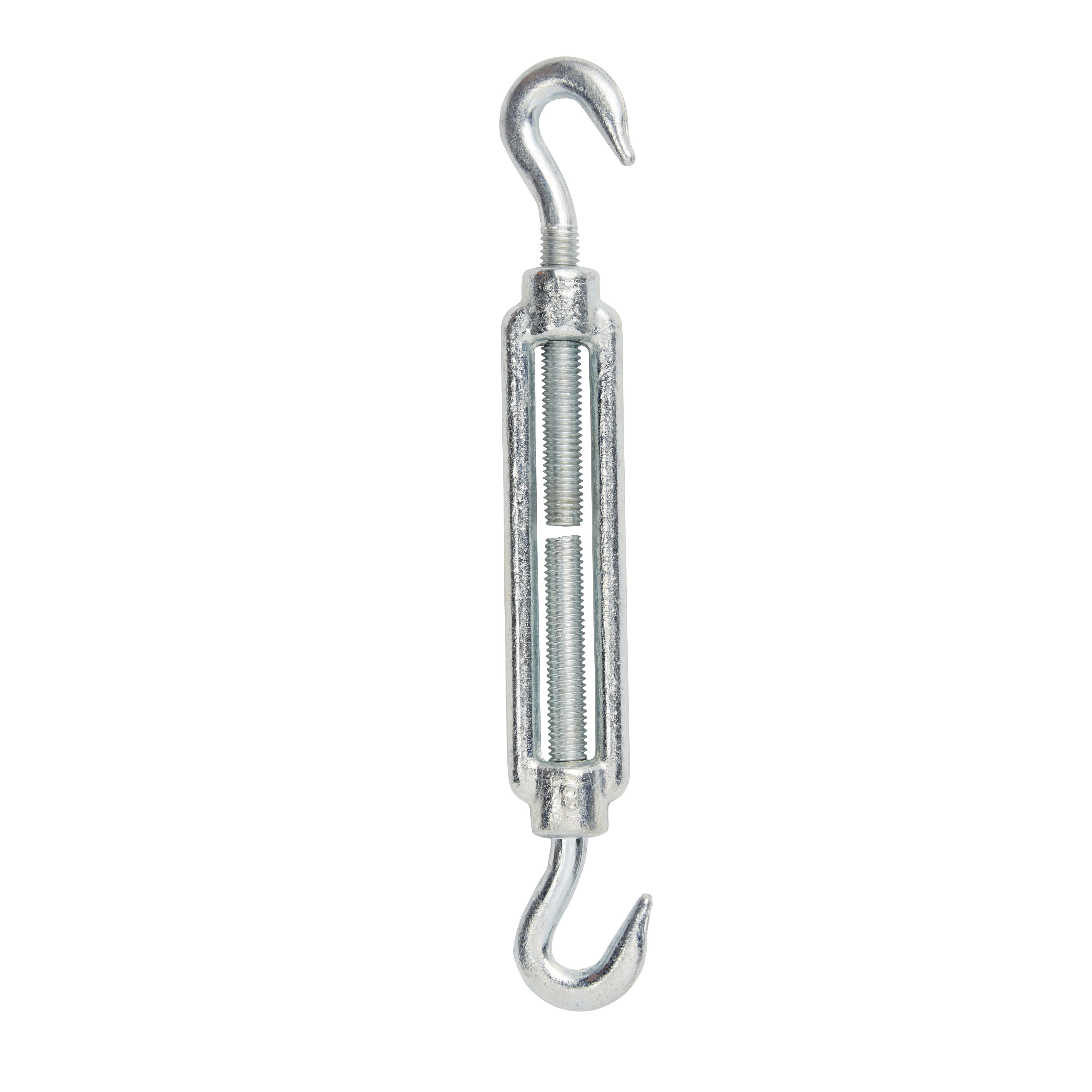 Diall Zinc-plated Stainless steel Hook & hook Turnbuckle, (Dia)8mm (Max)125kg