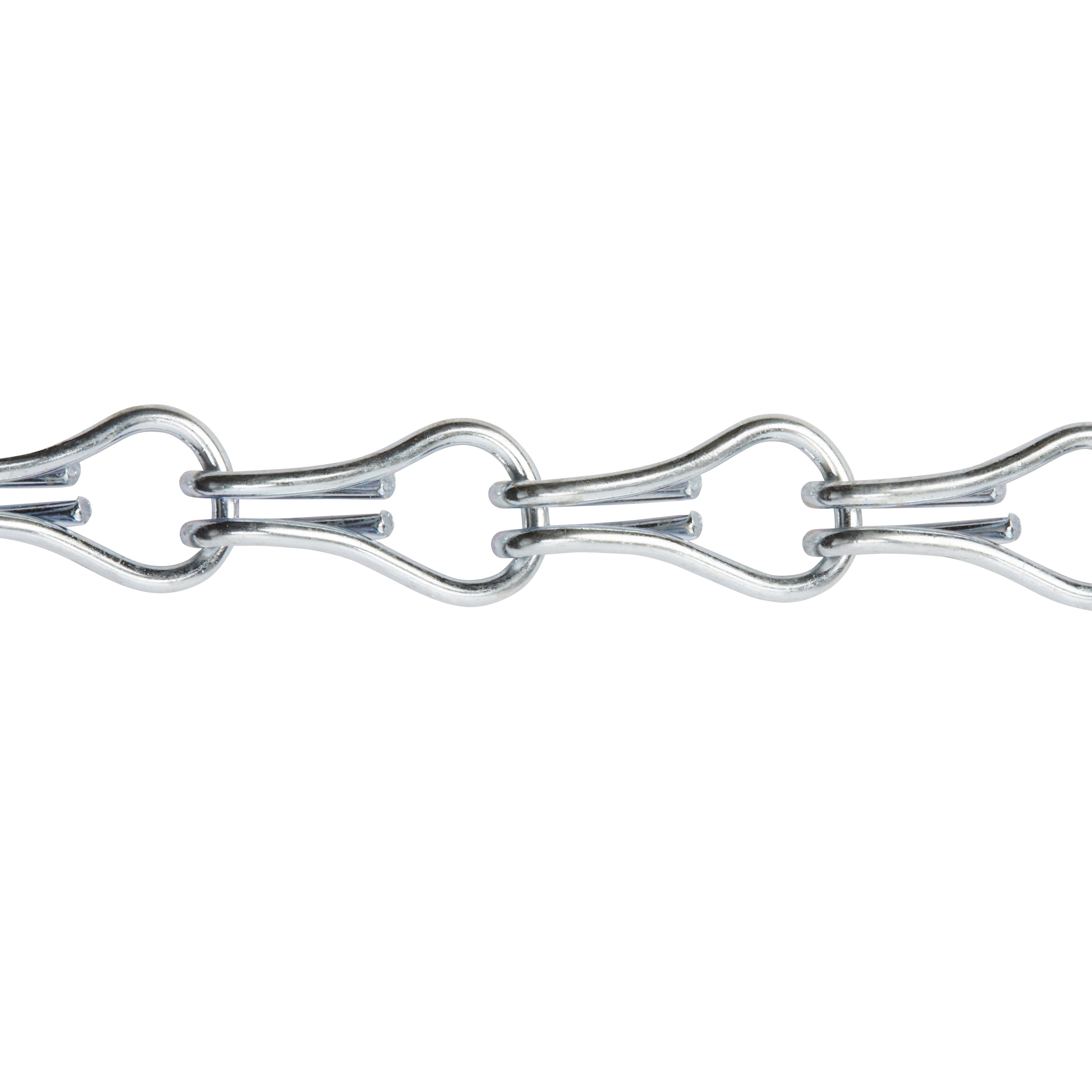 Diall Zinc-plated Steel Double twist Signalling Chain, (L)2.5m (Dia)1.5mm