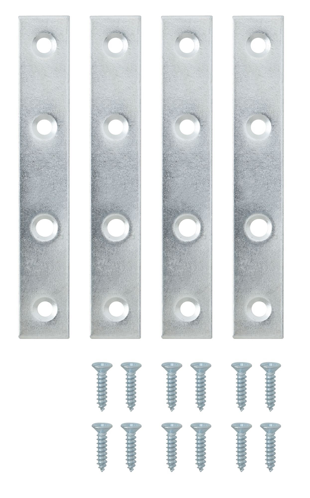 Diall Zinc-plated Steel Mending plate (L)100mm (W)16mm (T)1.4mm, Pack of 4