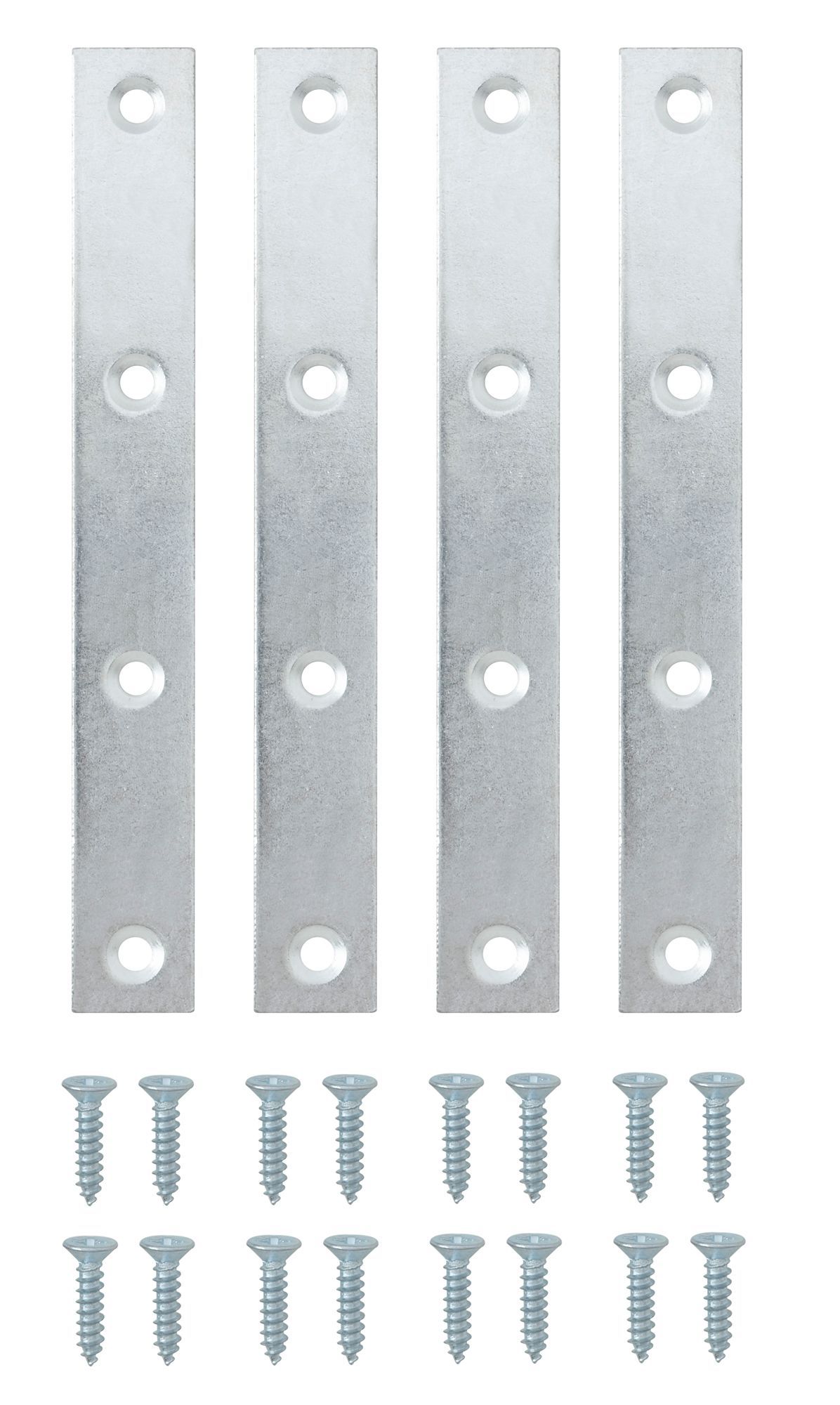 Diall Zinc-plated Steel Mending plate (L)125mm (W)16.2mm (T)1.5mm, Pack of 4