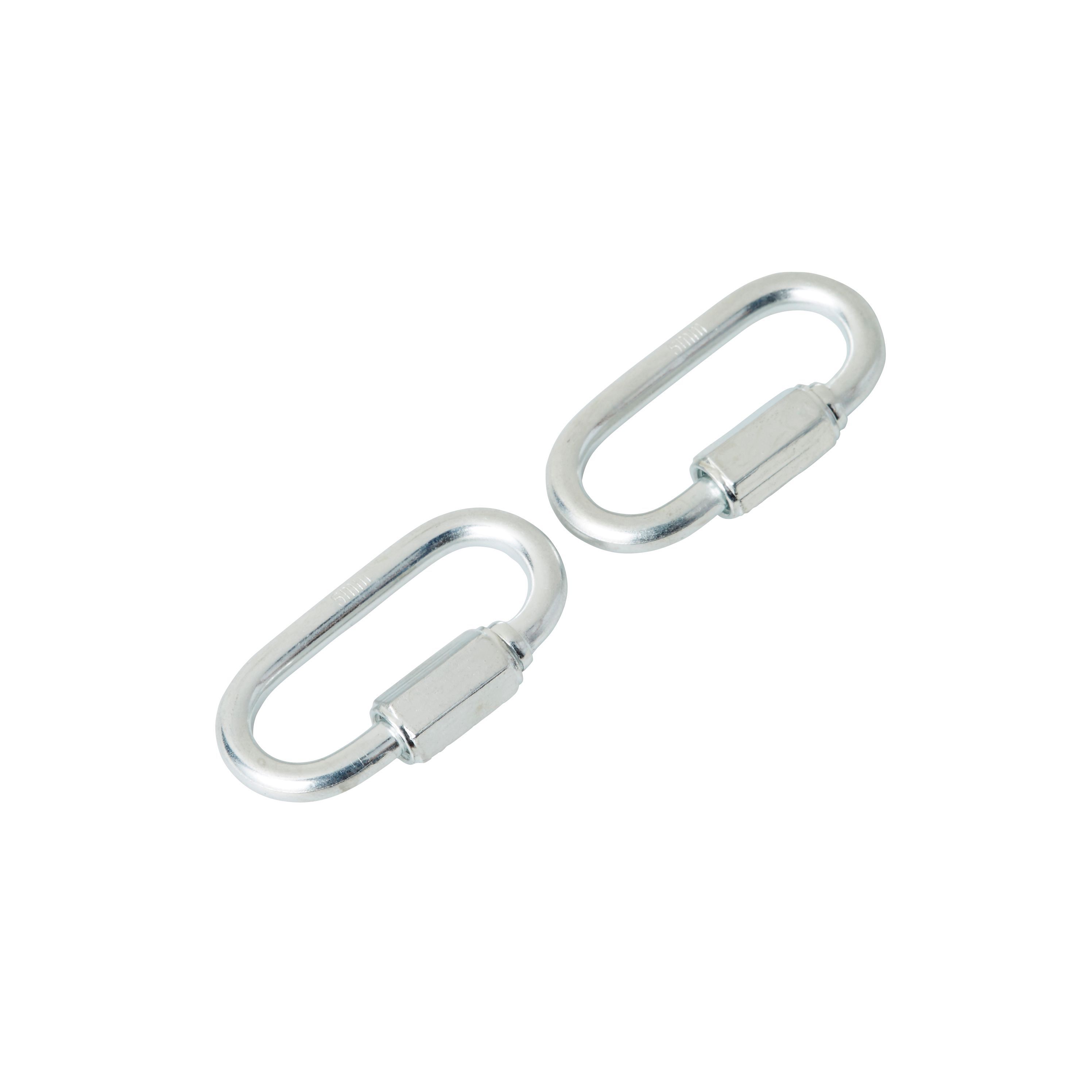 Diall Zinc-plated Steel Quick link (T)5mm, Pack of 2