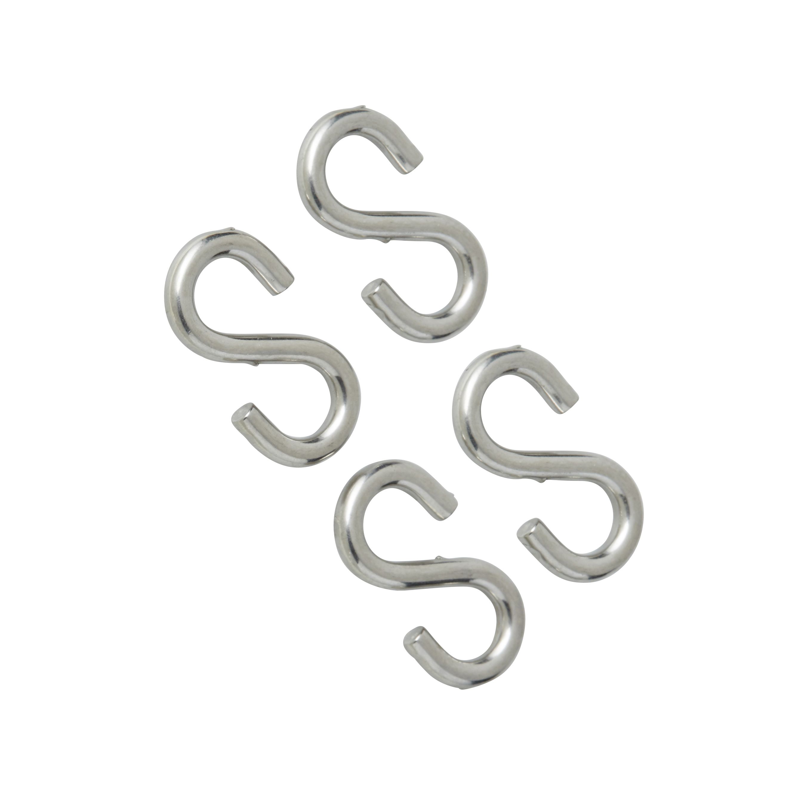 Diall Zinc-plated Steel S-hook (H)25mm (Dia)1.4mm, Pack of 4