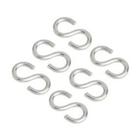 Diall Zinc-plated Steel S-hook (H)25mm, Pack of 6