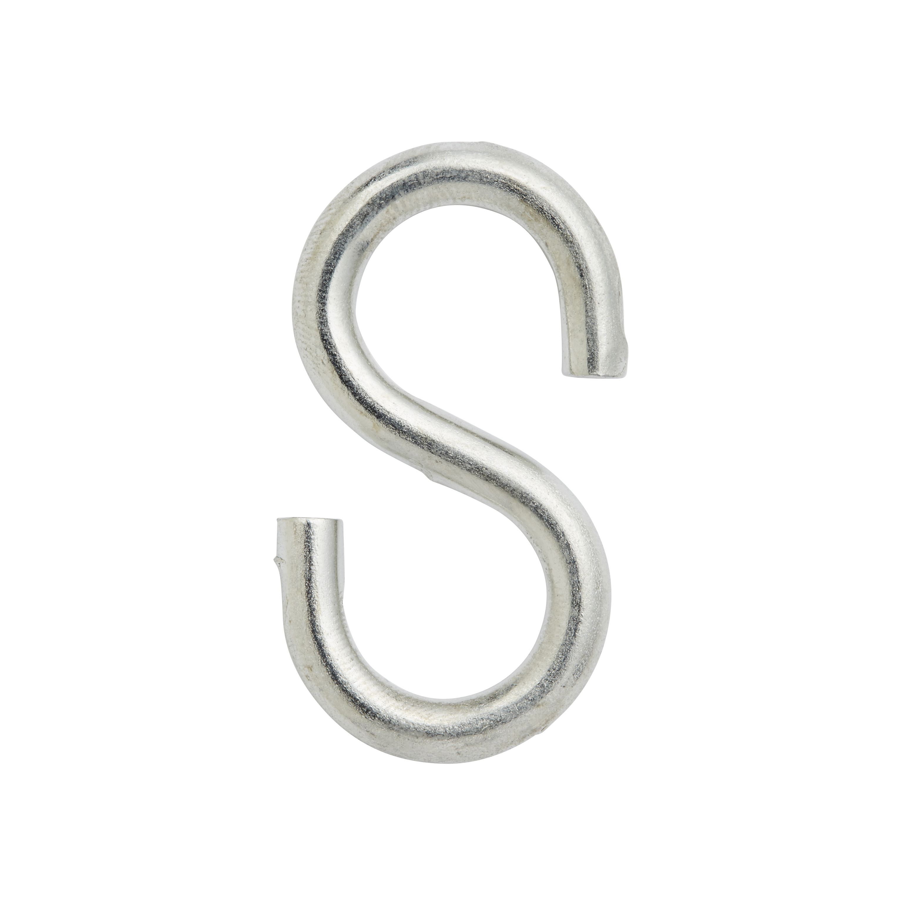 Diall Zinc-plated Steel S-hook (L)25mm, Pack of 6
