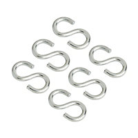 Diall Zinc-plated Steel S-hook, Pack of 6