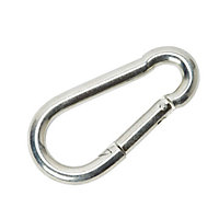 Diall Zinc-plated Steel Spring snap hook (L)80mm
