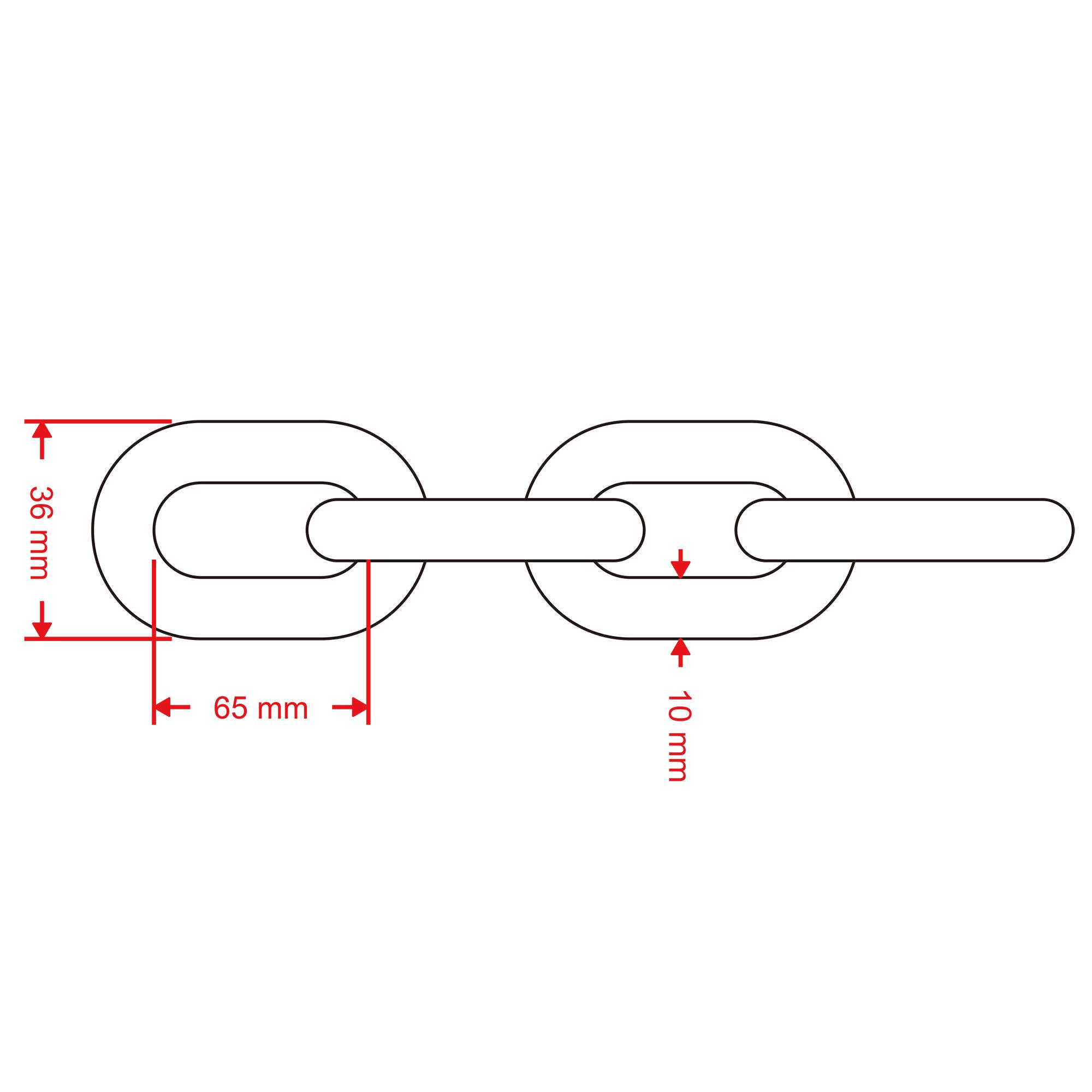 Diall Zinc-plated Steel Welded Chain, (L)10m (Dia)10mm