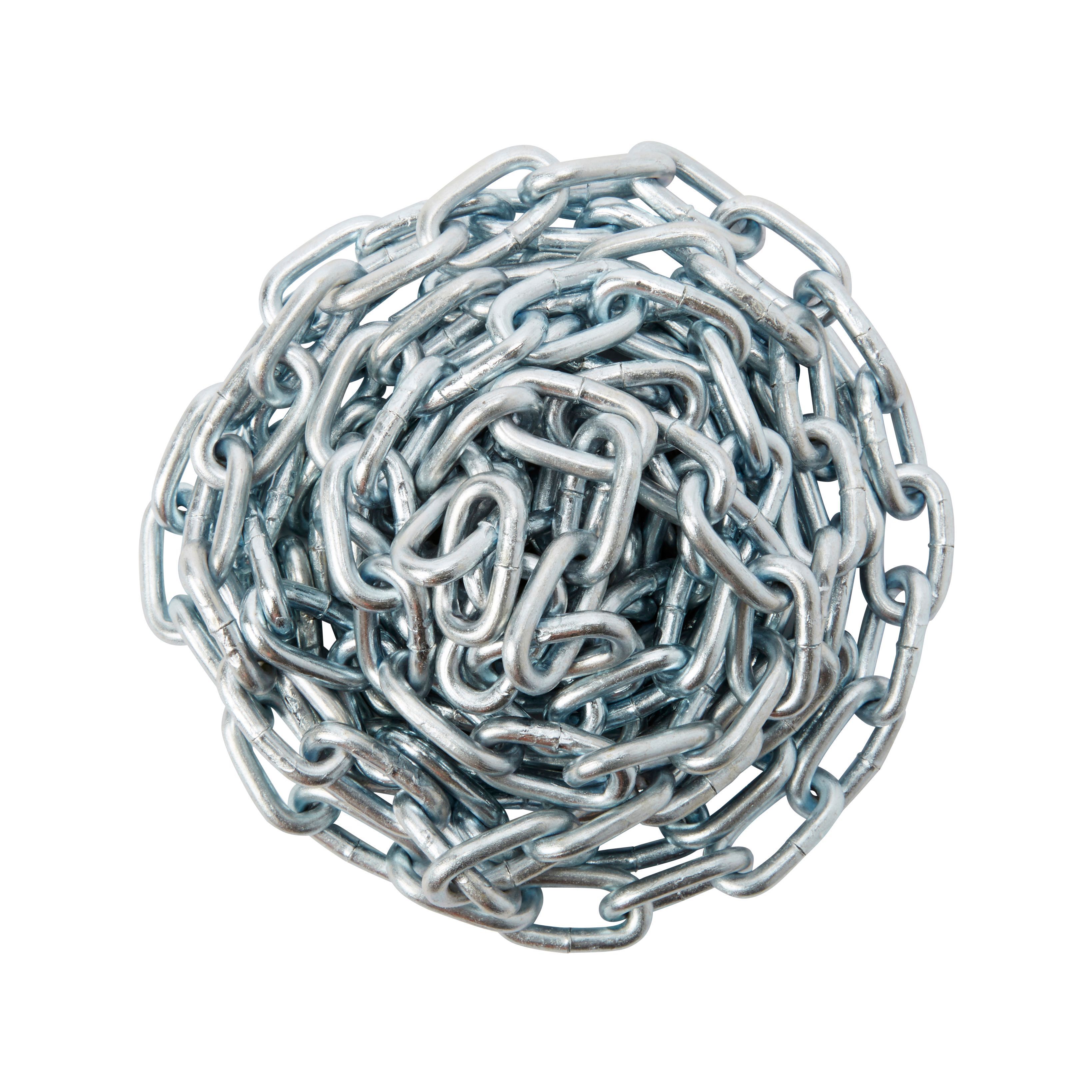 Diall Zinc-plated Steel Welded Chain, (L)2.5m (Dia)3.5mm