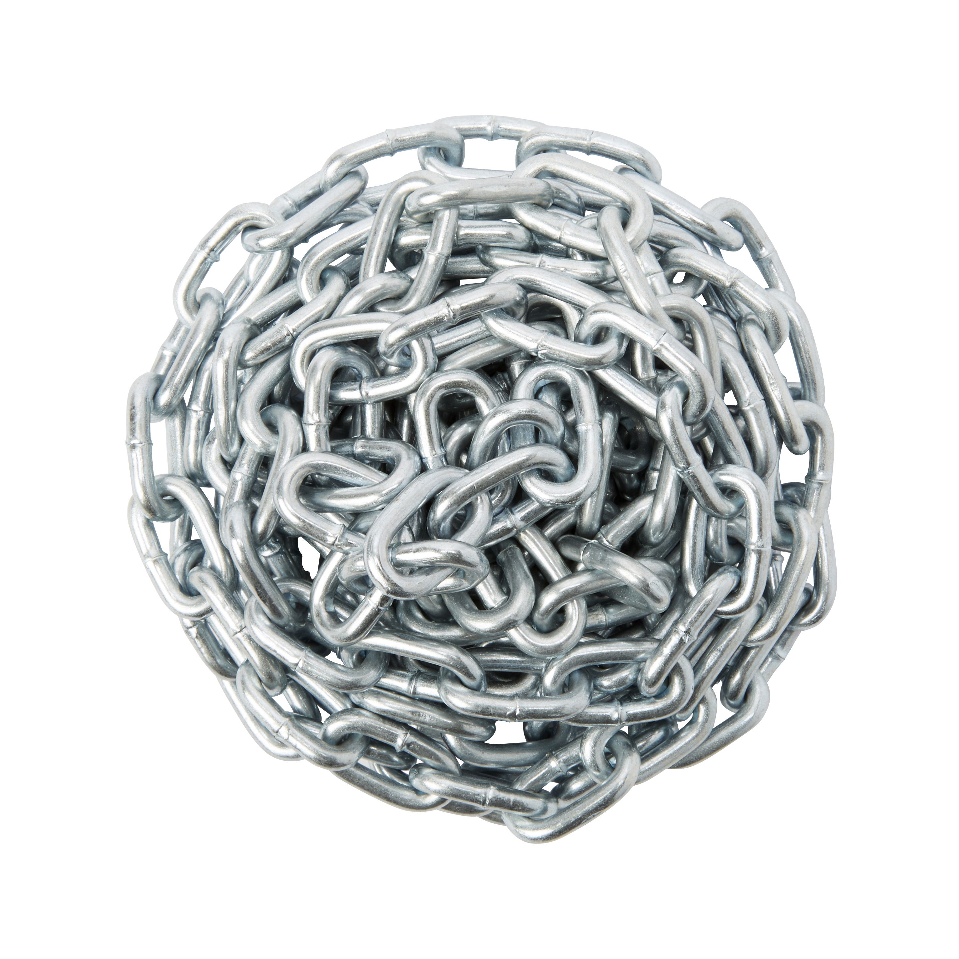 Diall Zinc-plated Steel Welded Chain, (L)2.5m (Dia)4mm