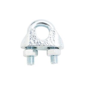 Diall Zinc-plated Steel Wire rope clamp (L)90mm (Dia)6mm, Pack of 2